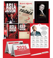 Asla Vazgeçme - Ayraç - Kartpostal - Poster - Yağma - Sayıştay Belgeleri -  2026 Ajanda Gazi Paşa - Ayyıldız Ahşap Duvar Takvimi - Masa Takvimi