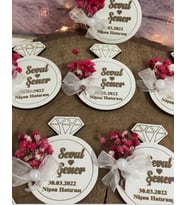 Kişiye Özel Ahşap Magnet Hatıra (Bej)