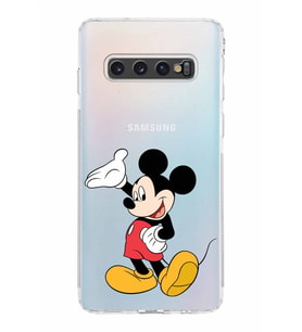 Samsung Galaxy S10  Kamera Korumalı Kapak Mickey Mouse Tasarımlı  Şeffaf  Kılıf