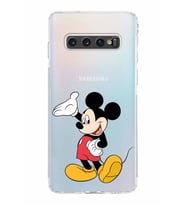Samsung Galaxy S10  Kamera Korumalı Kapak Mickey Mouse Tasarımlı  Şeffaf  Kılıf