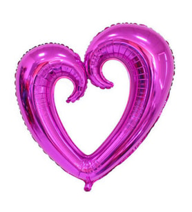 Folyo balon kalp ortası boş mor 96x109cm pk:1-