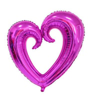 Folyo balon kalp ortası boş mor 96x109cm pk:1-