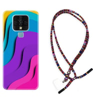 Tecno Camon 16 18P Pova Kılıf Boyun Asklı Rasta Silikon Renk Cümbüşü 1631