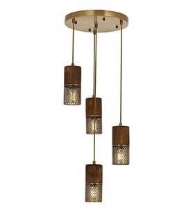 AVONNI AV-60265-4ET Eskitme Kaplama Modern Avize E27 Metal Ahşap 35cm