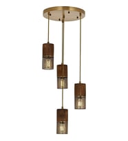 AVONNI AV-60265-4ET Eskitme Kaplama Modern Avize E27 Metal Ahşap 35cm