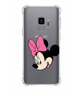 Samsung Galaxy S9  Köşe Korumalı Antişok Kapak Minnie Mouse Tasarımlı Şeffaf  Kılıf