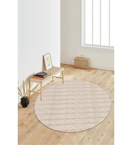 Dijital Baskılı Kaymaz Taban Yıkanabilir Yuvarlak Salon Halısı Koridor Halısı Paspas NDY-HS-217 (Krem)