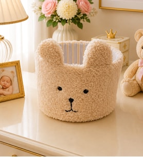 El Yapımı Sevimli Ayıcık Figürlü Peluş Bebek Odası Düzenleyici Organizer Sepet