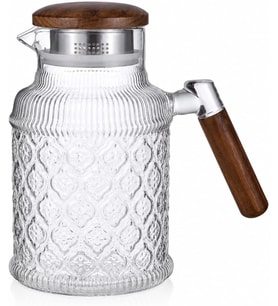 1.8 Litre Akasya Kapaklı Cam Sürahi – Isıya Dayanıklı & Şık Tasarım