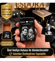 Kişiye Özel Fotoğraflı Benzinli Çakmak İsim ve Tarih Yazılı Sevgiliye Özel Hediye Kutulu