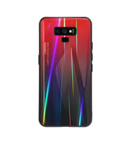 Galaxy Note 9 Kılıf Renkli Desenli Friz Cam Kılıf (Kırmızı)