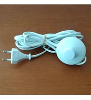 4 metre Beyaz Renk Yer Puar Aç Kapa Anahtarlı Fişli Abajur Lambader Kablosu