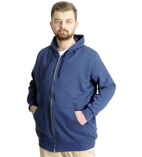 Mode XL Erkek Hırka Kapson Fermuarlı Steel Interlock 21600 Indigo