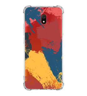 Xiaomi Redmi 8A Köşe Korumalı Antişok Kapak Brushstroke Tasarımlı Şeffaf Silikon Kılıf