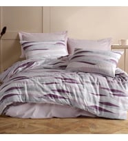Keep London Home Series Natural Cotton(Doğal Pamuk) Çift Kişilik Nevresim Takımı-Lila (Desenli)
