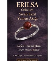 Sertifikalı Nefes Tutulma Hissi Yüzüğü – Siyah Kızıl Yemen Akik Ayarlamalı İnce Kasa Akrep Koç Aslan (Çok Renkli)