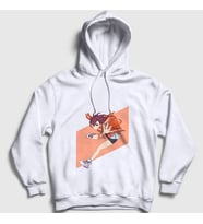Presmono Unisex Beyaz Momo Ayase V2 Anime Dandadan Kapüşonlu Sweatshirt 512317tt