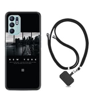 Oppo Reno 6 Kılıf Silikon Boyun Askılı İpli Desenli Silikon New York 1612