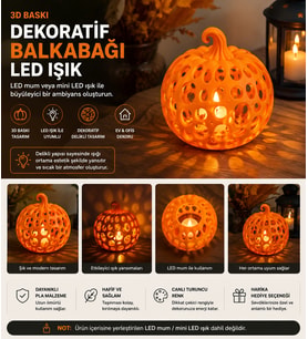 Dekoratif Balkabağı LED Işık