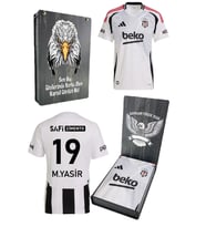 Beşiktaş Orijinal Kişiye Özel 24-25 Beyaz Forma Kartal Baskılı Ahşap Kutulu