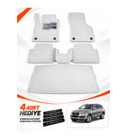 e-biz AUDİ Q7 (2005-2015) Uyumlu EVA Oto Paspas Bagaj Paspası Dahil Metal Topukluklu Beyaz