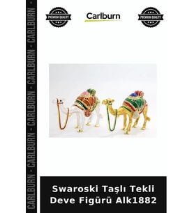 Özel Üretim Dekoratif Hediyelik Şık Aksesuar Figür Swaroski Taşlı Tekli Deve Figürü Alk1882