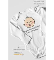 Bu Çocuk Kime Çekmiş? Tabiki Halasına Baskılı Bebek Zıbını – Çıtçıtlı Body  %100 Pamuk Uzun Kol (Beyaz)