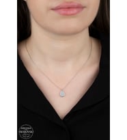 SWAROVSKİ CRYSTAL DAMLA  925 AYAR GÜMÜŞ KOLYE