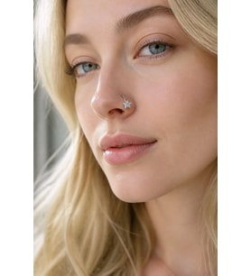 Gümüş Renk Sıkıştırmalı Burun Kulak Piercıng