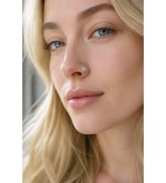 Gümüş Renk Sıkıştırmalı Burun Kulak Piercıng