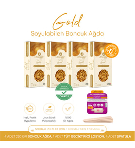 Smoothly GOLD, soyulabilir boncuk ağda, granür ağda EL AĞDASI 220 g x 4 paket seti TOPLAM 880 G.