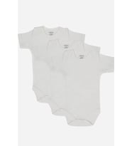 #Body Kaliteli Unisex 100 Organik Pamuk 3'lü Beyaz Kısa Kollu Bebek Çıtçıtlı Zıbın Body