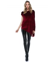 KADİFE ASİMETRİK TUNİK   (Bordo)