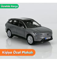 Volvo EX90 Metal Model Araba Gri - Kişiye Özel Plakalı (1:36 Ölçek)