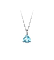 Pırlanta ve Üçgen Kesim Sky Blue Topaz Taşlı Kolye