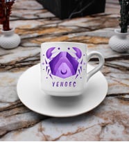 Yengeç Burcu Tasarım Süblimasyon Türk Kahvesi Fincanı (Beyaz)