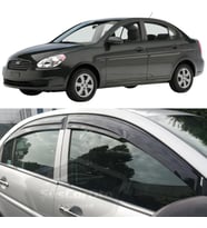 Hyundai Accent Era 2006-2012 Uyumlu Mugen Cam Rüzgarlığı Seti Piano Black 4'lü İthal