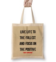 Positive Quotes Gift -Motivational Success - Entrepreneurs İnspiration Bez Çanta Uzun Saplı