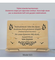 Münzevi Masaüstü Ahşap Rahle/Tablet/Kitap Tutucu--KIYMETLİ HOCAM--Model023