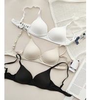 NBB Desteksiz Balensiz İnce Askılı Üçgen Sütyen/Bralet-3680 (Beyaz)