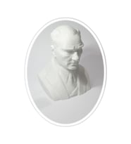 Beyaz Plastik Atatürk Heykeli Biblo 8 x 6 cm Özel Tasarım