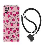 INFINIX Note 11 Pro Note 10 Hot 9 Play Kılıf Boyun Askılı Silikon Heart Lollipop 1414