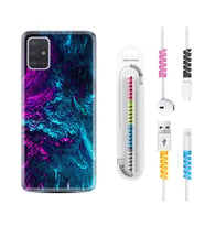 Samsung a71 A72 A73 A7 A9 2018 C7 C9 Kılıf Kablo Koruma Spiral Silikon Explosive 1734