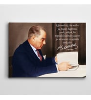 Atatürk Eğitim Kanvas Tablo