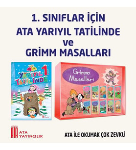1.Sınıf Ata Yarıyıl Tatilinde + Grimm Masalları Dizisi (Beyaz)