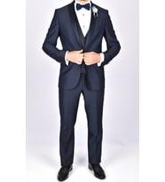 1227 MANZETTİ SLİMFİT DAMATLIK (Lacivert)