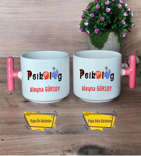 Psikolog Kupa Bardak T Pembe Kulplu Psikoloğa Hediye