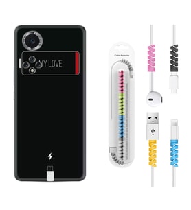 Huawei Nova Y70 Y90 Nova 9 SE  Kılıf Kablo Koruma Spiral Silikon My Love 1402