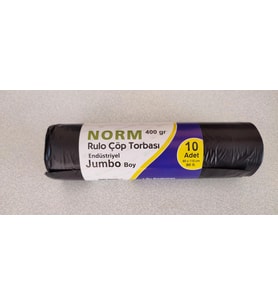 Norm Endüstriyel Jumbo Çöp Torbası Poşeti - 2 Kat - Siyah - 400 Gr. - 80 x 110 Cm. / 1 Rulo