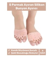 Kemik Büyümesi Karşıtı Şekil Bozukluğu Önleyici Ayak 5 Parmak Ayıran Silikon Bunyon Ayırıcı 4'lü Set